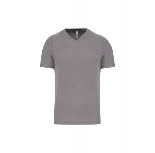 fine grey Camiseta de deporte cuello de pico hombre