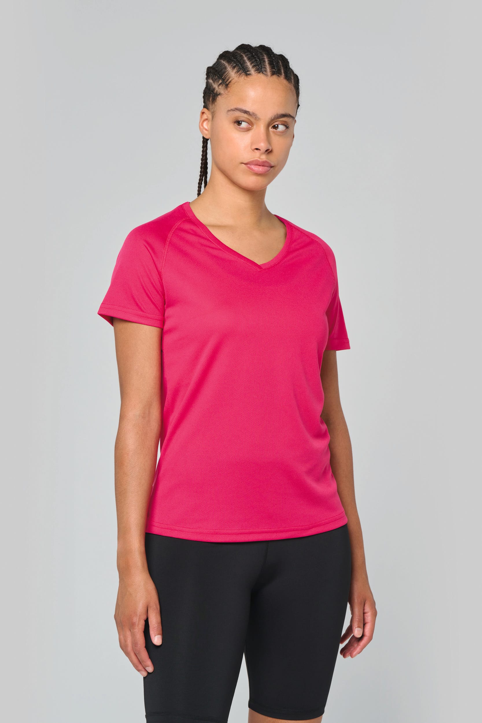 CAMISETA DE DEPORTE CUELLO DE PICO MUJER