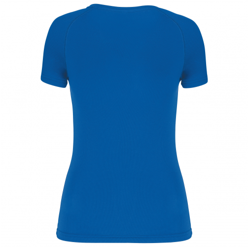 aqua blue Camiseta de deporte cuello de pico mujer