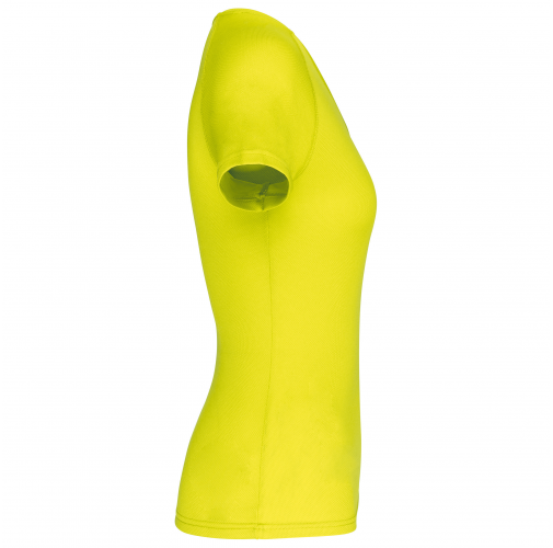 fluorescent yellow Camiseta de deporte cuello de pico mujer