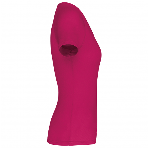 fuchsia Camiseta de deporte cuello de pico mujer