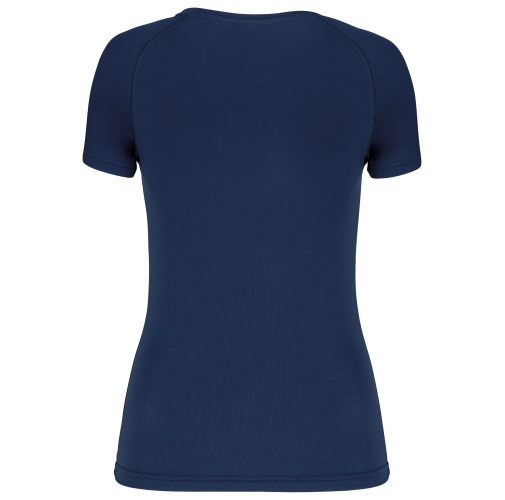 sporty navy Camiseta de deporte cuello de pico mujer