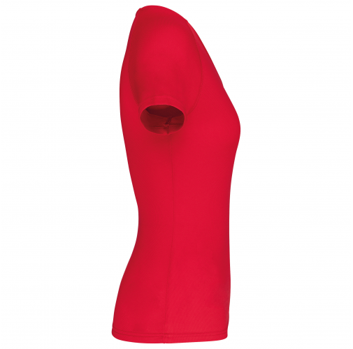 red Camiseta de deporte cuello de pico mujer
