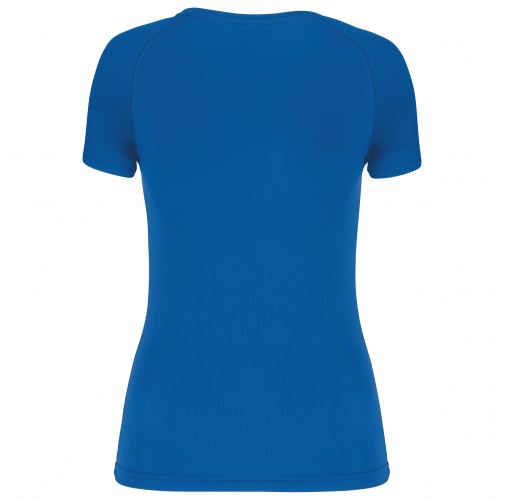 sporty royal blue Camiseta de deporte cuello de pico mujer