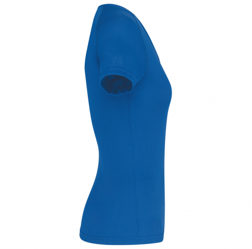 sporty royal blue Camiseta de deporte cuello de pico mujer