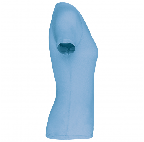sky blue Camiseta de deporte cuello de pico mujer