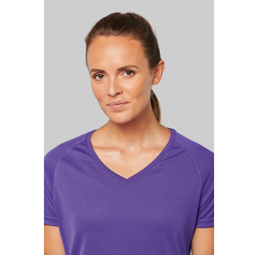Camiseta de deporte cuello de pico mujer