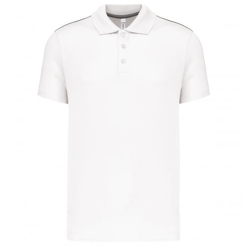 white Polo interlock de manga corta hombre