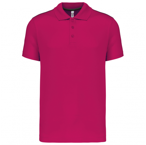 fuchsia Polo interlock de manga corta hombre