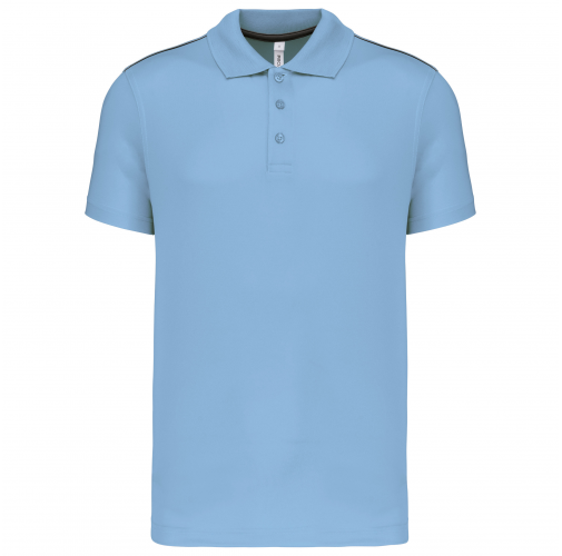 sky blue Polo interlock de manga corta hombre