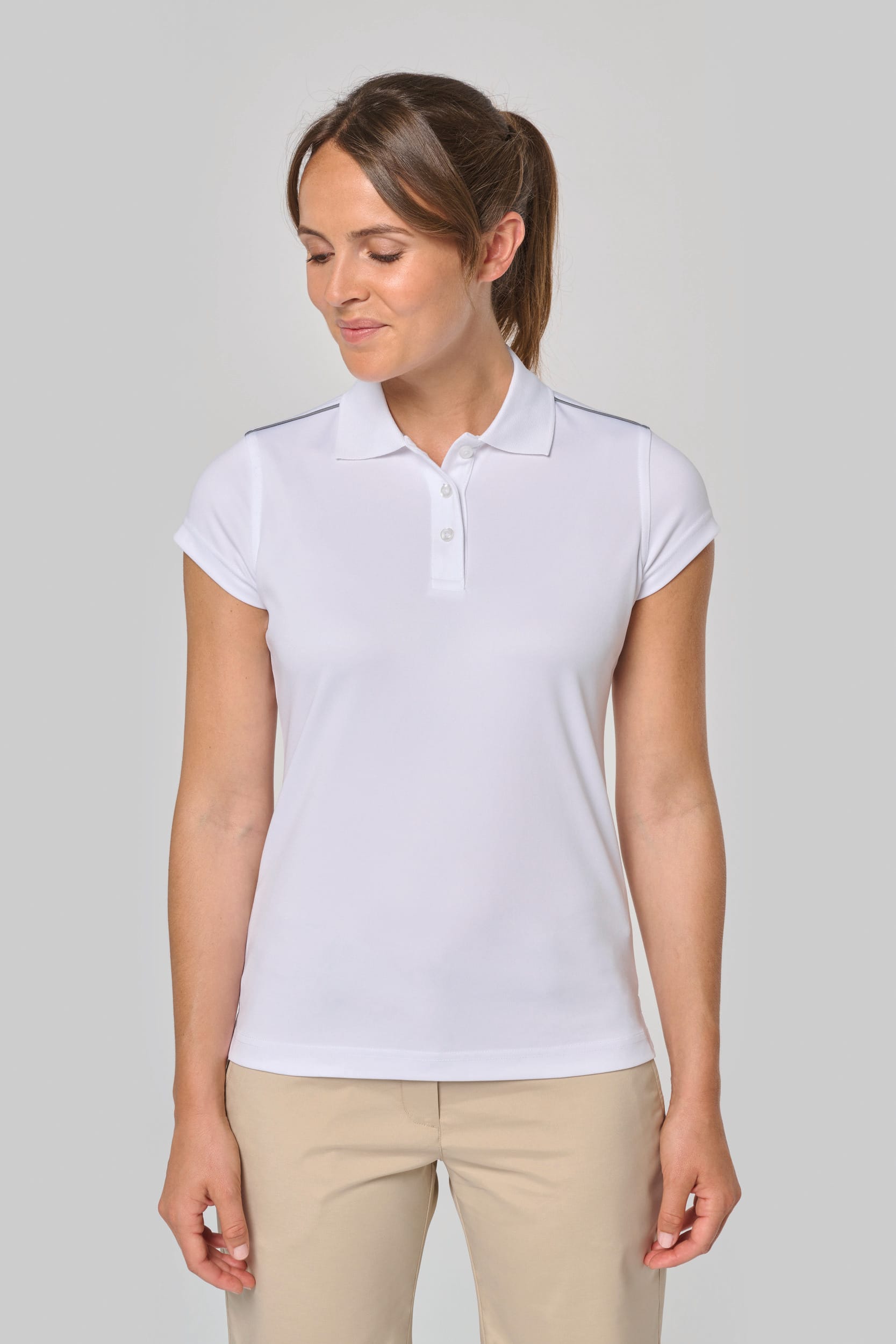 POLO INTERLOCK DE MANGA CORTA MUJER