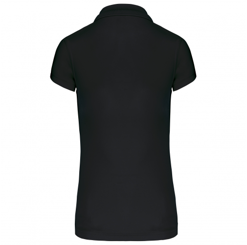 black Polo interlock de manga corta mujer