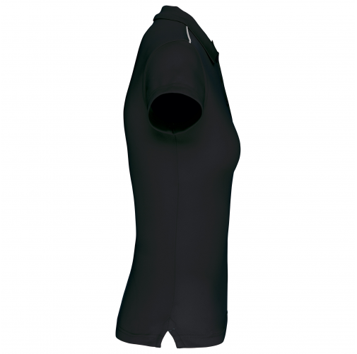 black Polo interlock de manga corta mujer
