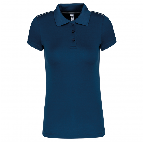 sporty navy Polo interlock de manga corta mujer