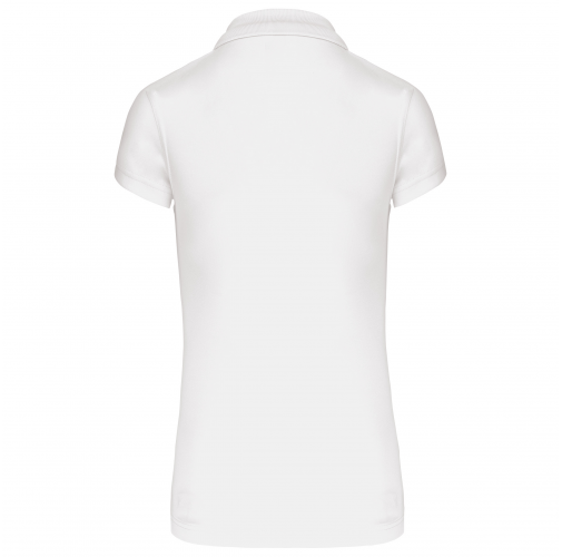 white Polo interlock de manga corta mujer