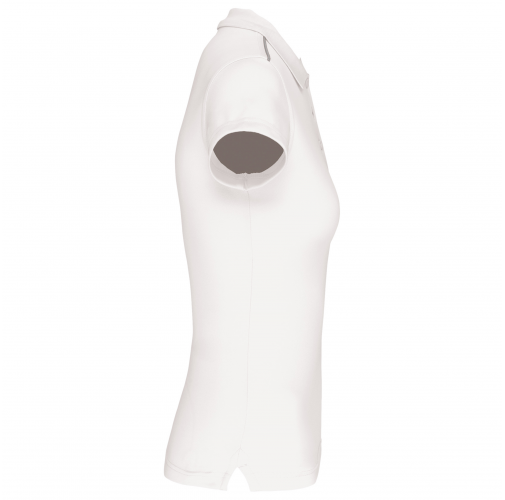 white Polo interlock de manga corta mujer