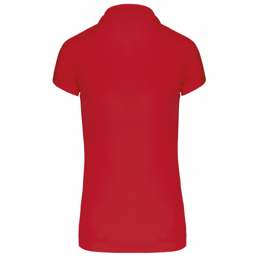 sporty red Polo interlock de manga corta mujer