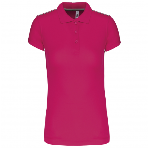 fuchsia Polo interlock de manga corta mujer