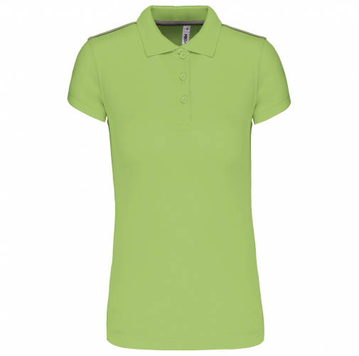 lime Polo interlock de manga corta mujer