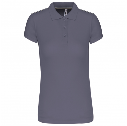 sporty grey Polo interlock de manga corta mujer