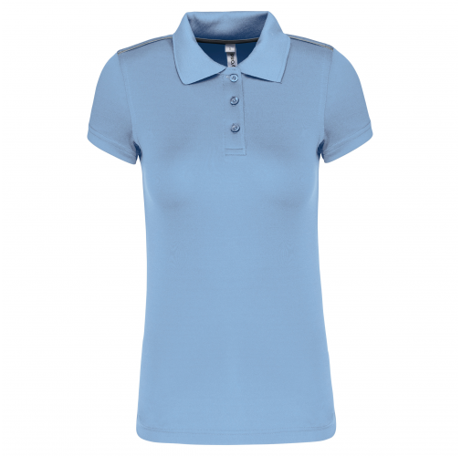 sky blue Polo interlock de manga corta mujer