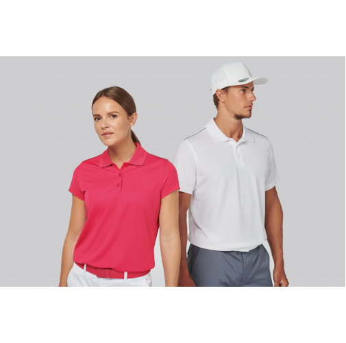 Polo interlock de manga corta mujer