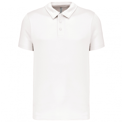 white Polo deportivo manga corta hombre