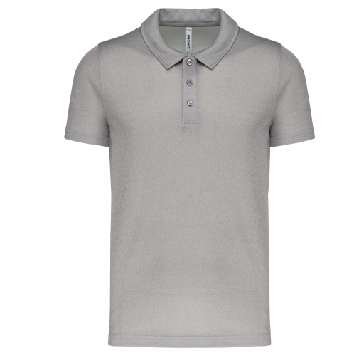 grey melange Polo deportivo manga corta hombre