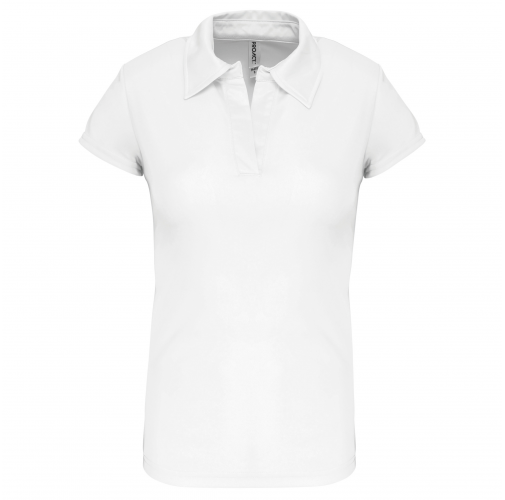 white Polo deportivo manga corta mujer