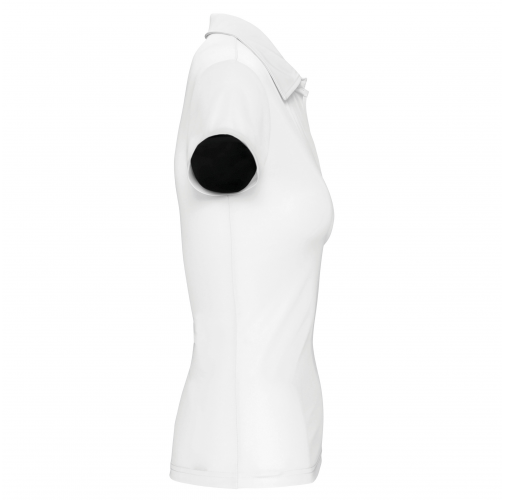 white Polo deportivo manga corta mujer