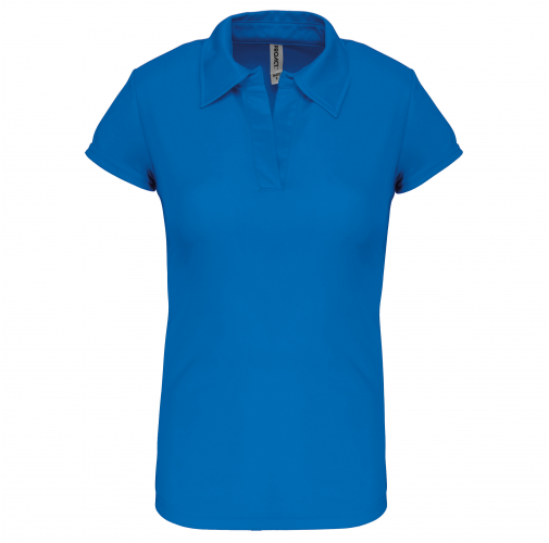 aqua blue Polo deportivo manga corta mujer