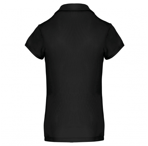 black Polo deportivo manga corta mujer