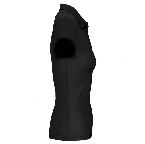 black Polo deportivo manga corta mujer