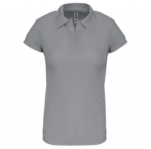 fine grey Polo deportivo manga corta mujer