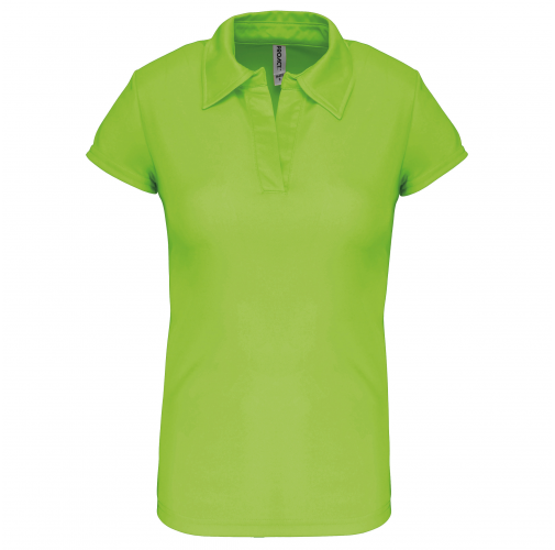 lime Polo deportivo manga corta mujer