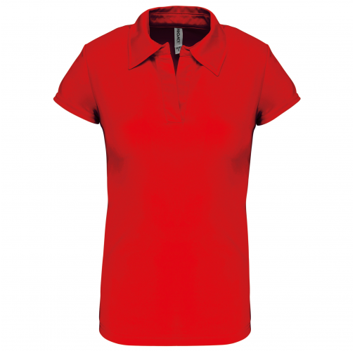 red Polo deportivo manga corta mujer