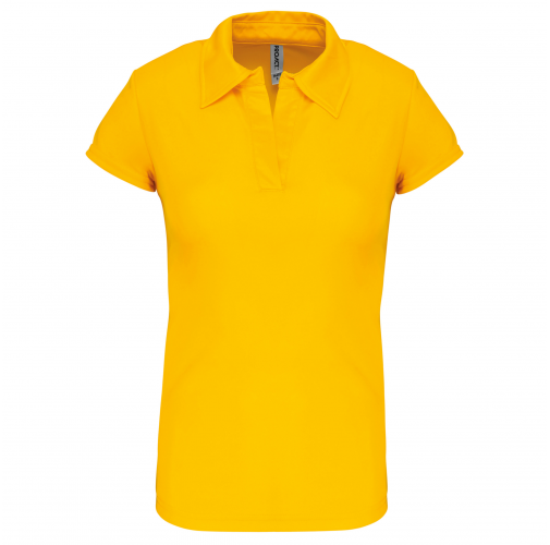 true yellow Polo deportivo manga corta mujer