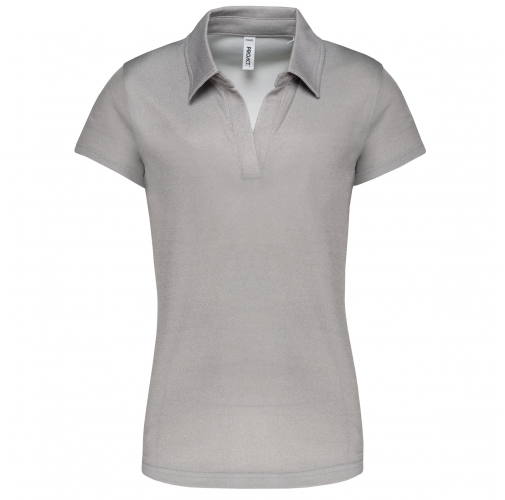 grey melange Polo deportivo manga corta mujer