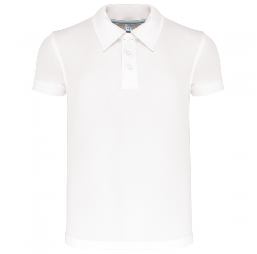 white Polo deportivo manga corta niños
