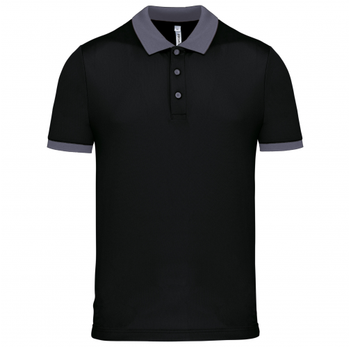 black / sporty grey Polo piqué performance hombre