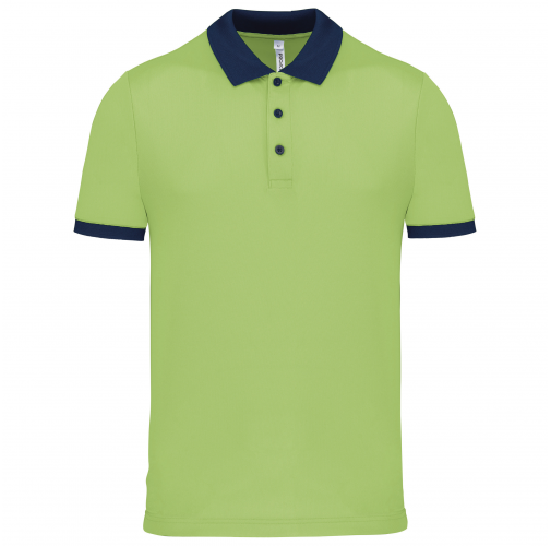 lime / sporty navy Polo piqué performance hombre