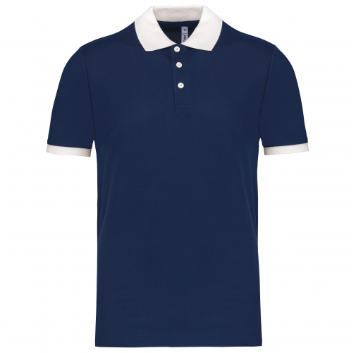 sporty navy / white Polo piqué performance hombre