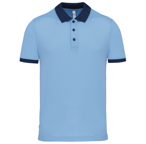 sky blue / sporty navy Polo piqué performance hombre