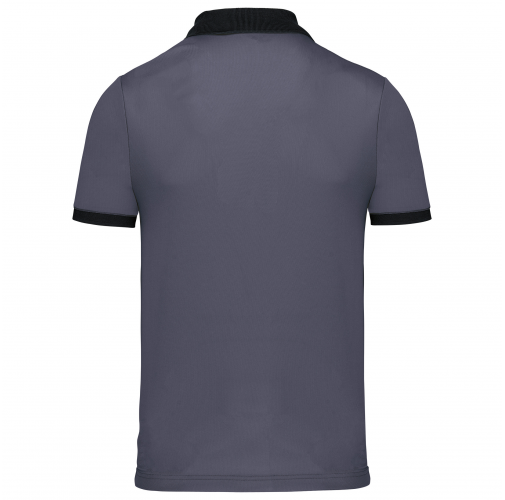 sporty grey / black Polo piqué performance hombre