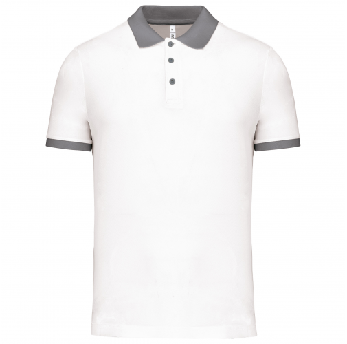 white / sporty grey Polo piqué performance hombre