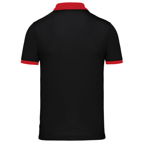 black / red Polo piqué performance hombre