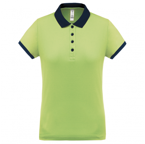 lime / sporty navy Polo piqué performance mujer