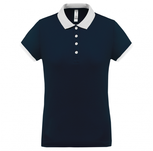 sporty navy / white Polo piqué performance mujer