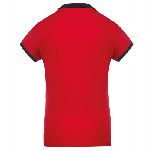 red / black Polo piqué performance mujer