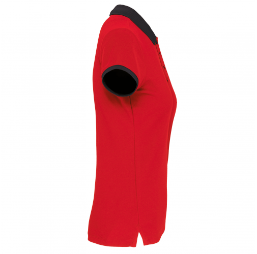 red / black Polo piqué performance mujer